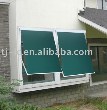 Retractable window awning