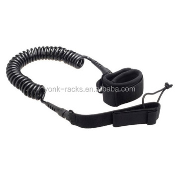 Yonk Coil Surfboard Leash Cord - Black 10ft