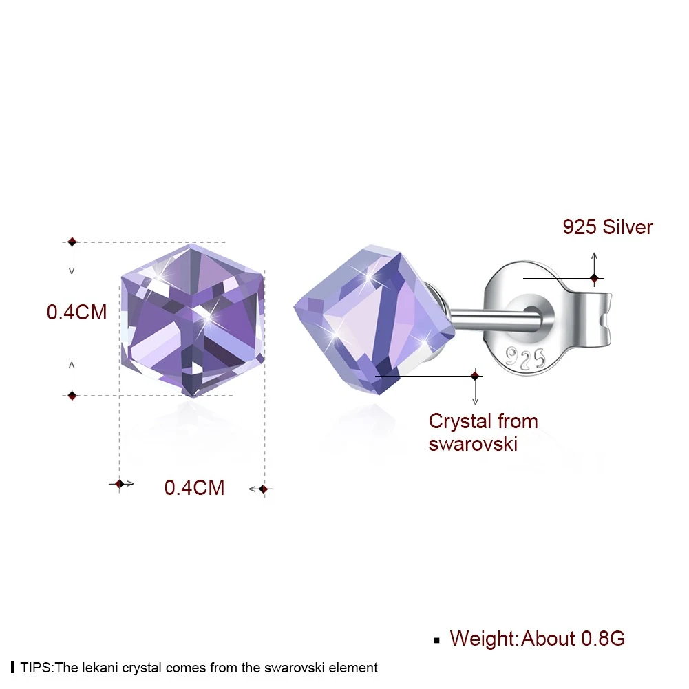 S925 Sterling Silver Cubic Diamond Post Stud Earrings