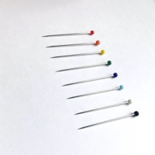 Wholesale Assorted Color Glass Head Pins - Hard Unshaped