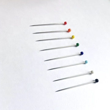 Wholesale Assorted Color Glass Head Pins - Hard Unshaped