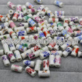 Flower Design Zylinder Keramik Porzellan Spacer Bead Charms