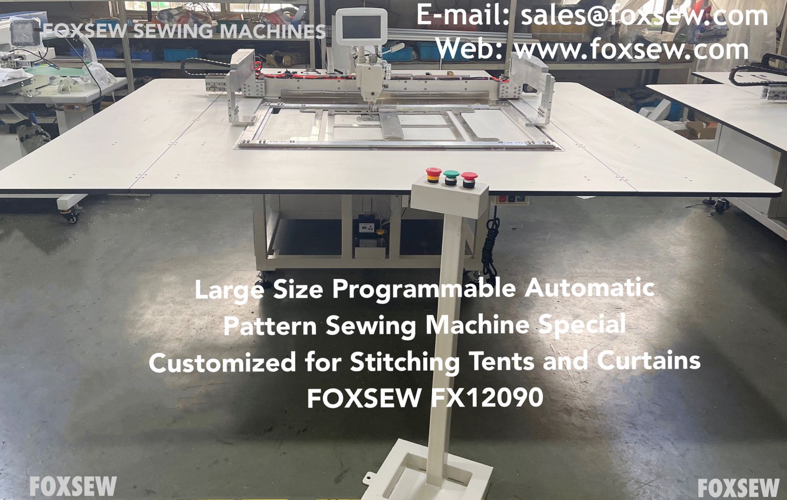 Large Size Programmable Automatic Pattern Sewing Machine Special Designed for Stitching Tents and Curtains FOXSEW FX12090 -5