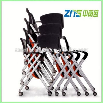 893XAHLY fabric seat mesh back training chair with writing tablet