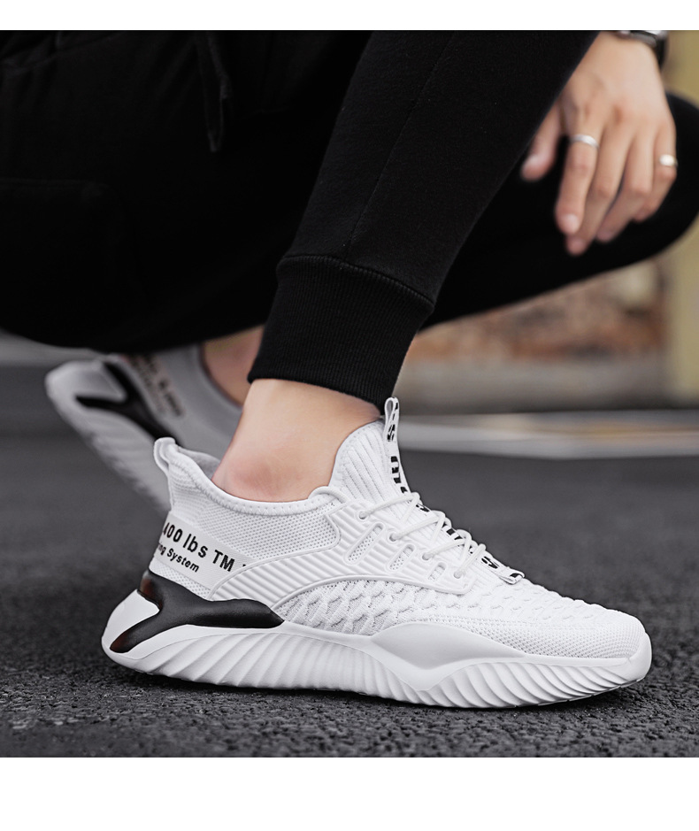 2021 Fashion New Designs Excellent European Style Fly Knitted Mesh Sports Shoes For Men