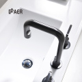 Modern Matte Black Three Holes Brass Faucet