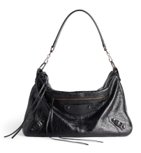 Medium Black Motorcycle Shoulder Bag