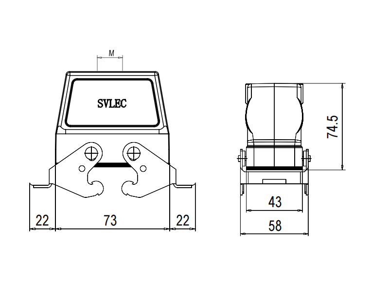 H10B Cable to cable metal hood M32