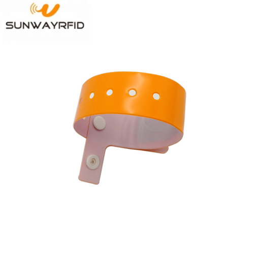 PVC L Shape RFID Disposable Wristbands NFC 13.56mhz Bracelet