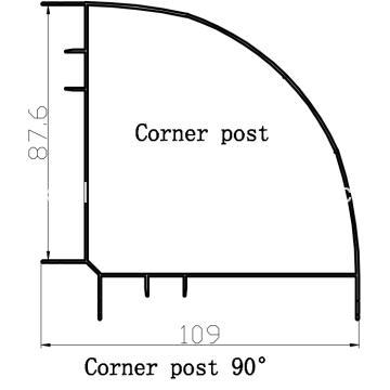 Sliding Door Aluminum Profile Corner Post