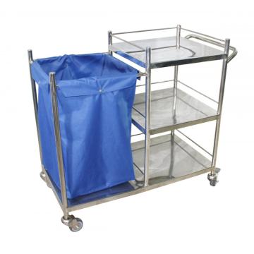 Commercial laundry cart on wheels
