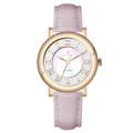 14mm Leather Women Quartz MOP Watch