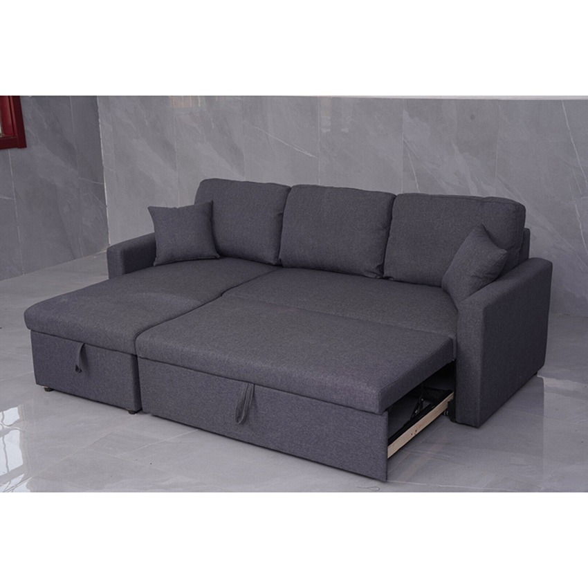 Living Room Fabric Folding Sofa Bed With Storage