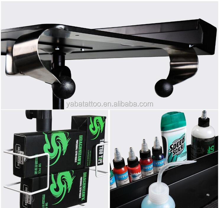 Professional Tattoo Tray Work Station Tattoo Table Desk Tattoo Furniture Adjustable Durable & Convenient Black color