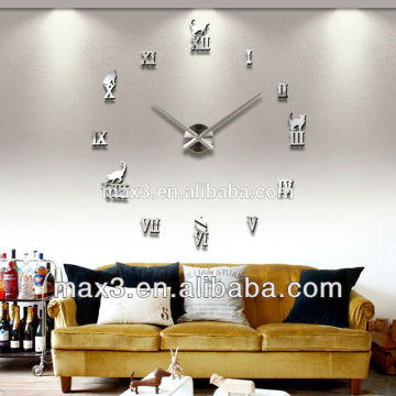 Fashion Design Large Wall Clock Home Decor Diy Clock 3D wall clock