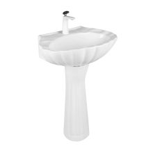 Hot Selling Bali Oval Pedestal Sink with Seashell Design