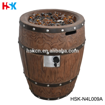 Antique Gas Fire Barrel, Outdoor Gas Fire Barrel, Design Wood Gas Fire Barrel