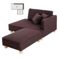 Klädda Chaise Lounge Soffa med ottoman