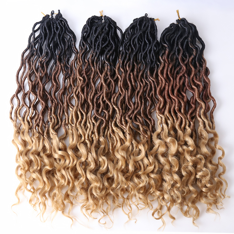 Julianna Gypsy Locs 24 Strands 14 18 24 Inches Locks 10 Pouces  One Colours 3 Tone Straight Wavy Goddess Gypsy Faux Locs Hair