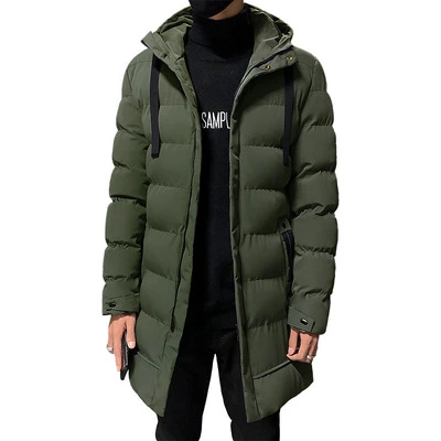 Thick and Warm MID-Length Korean Casual Men's Hooded Jacket