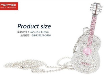 Gift Crystal Jewelry Guita Metal USB Drivers USB Sticks