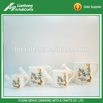 Small garden ornament handmade craft ceramic watering can