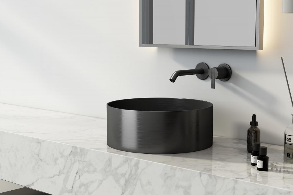 Meiao Elegant Design Round Matte Black Countertop Basin