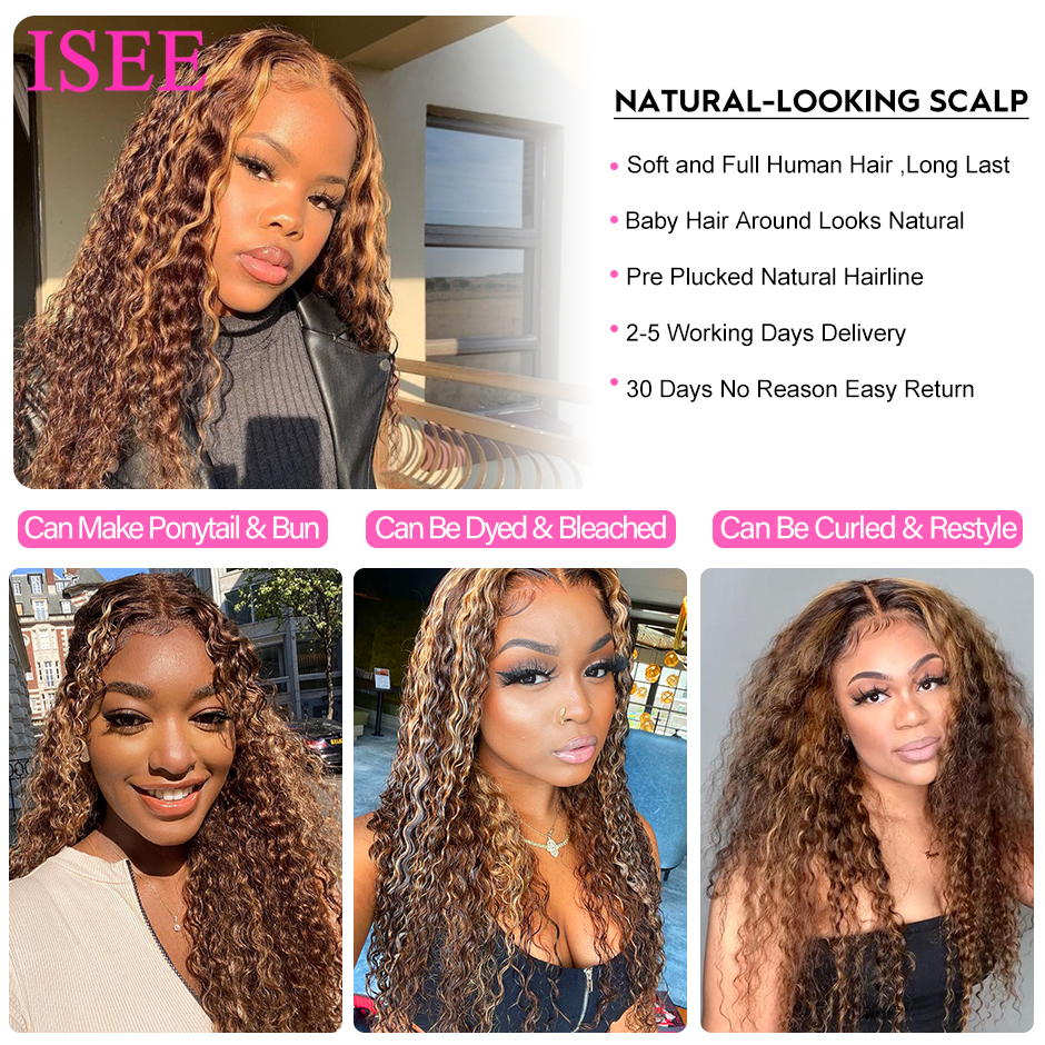 100% Virgin Brazilian Human Hair Lace Frontal Wig, Bone Straight Ombre Piano Color Human Hair Hd Lace Front Highlight Wigs