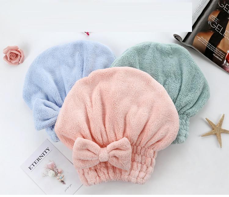 Thickened coral hair towel bath cap