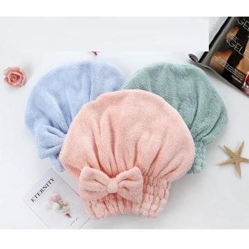 Bonnet de bain serviette épaisse cheveux corail