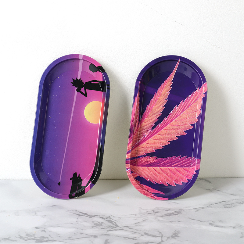 Weed Metal Smoking Rolling Tra Metal Large and small personalized tray operation iron tray Thickened storage fruit plate