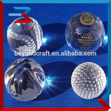 80mm Crystal Baseball Glass Golf Ball Paperweight
