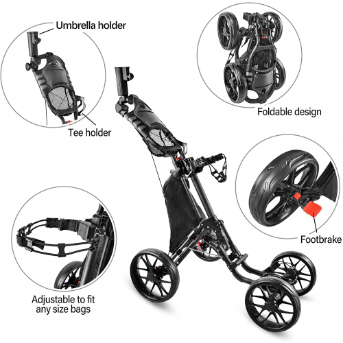 გოლფის ალუმინის 4 თვლები Golf Trolley County Golf