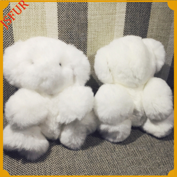 Top quality cute rabbit accessory 100% real rex rabbit fur accessory