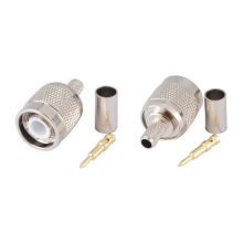 TNC Male Plug RF Coax Connectors Crimp RG58 RG142 RG400 LMR195 Straight Nickel Plated