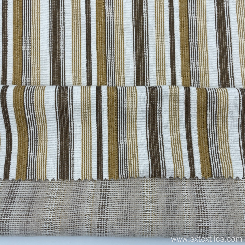 Striped Polyester Spandex Mixed Jacquard Knitted Fabric