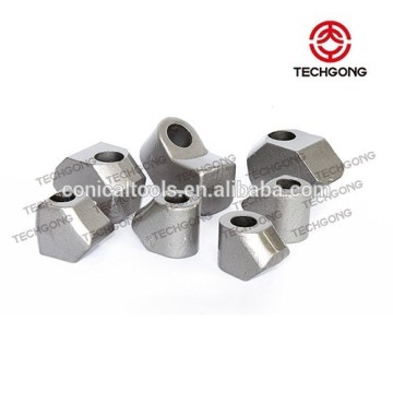 conical mining tool bushing and block holder