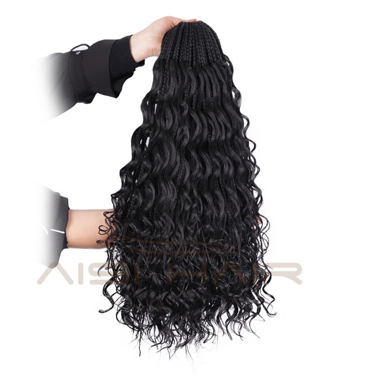 Aisi Hair Goddess Faux Locs Natural Black Crochet Braids Hair Extensions Synthetic Faux Locks Braids Hairpieces For Black Women