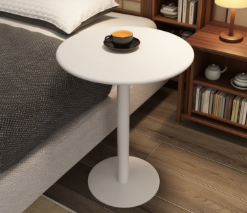 Tulip-Shaped Carbon Steel Outdoor Round Table for Garden