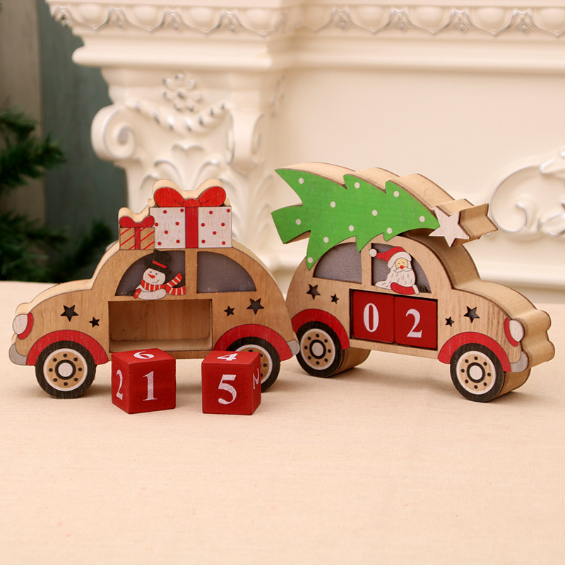 Home Christmas Decorations Wooden Creative Perpetual Calendar Christmas Decoration Luminous Calendar Ornaments Gift