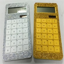 10 Digits Dual Power Diamonds Crystal Decorated Calculator