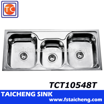 Stainless Steel Three 3 Bowl Sink