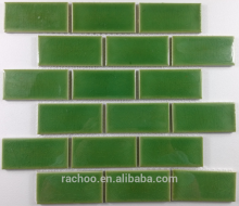 green back splash crackle ceramic mosaic tile kitchen use