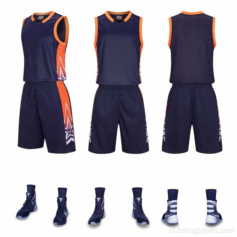 Basketbaluniform set aangepaste basketbalteam jersey