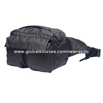 Nylon Taslan Waist Bag, Sized 28 x 13 x 18cm, Adjustable Waist Strap