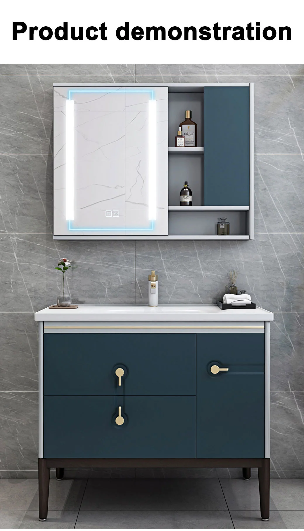 Om Cabinet Floor Mounted Washbasin Wash Hand Wash Basin Cabinet