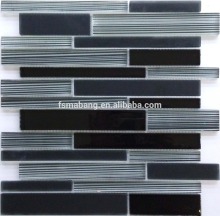 MBS4036 Factory Price Hand Panting Pattern Crystal Glass Mosaic Tile