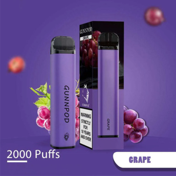 2000puffs jetable vape e liquide gunnpod