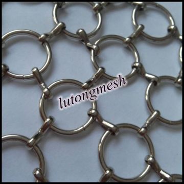 silver metal chainmail mesh
