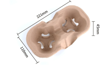 Disposable pulp coffee cup tray for drinks takeaway
